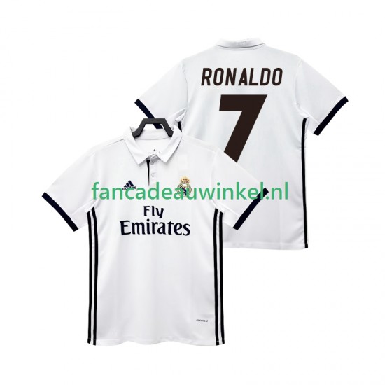 Real Madrid Wedstrijdshirt met Korting CRISTIANO RONALDO 7 2017 2018 Retro Thuis Heren Korte Mouw