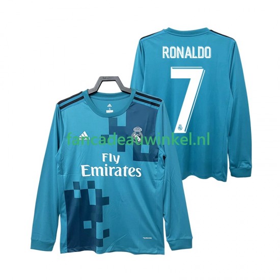 Real Madrid Wedstrijdshirt met Korting CRISTIANO RONALDO 7 2017 2018 Retro 3rd Heren Lange Mouw