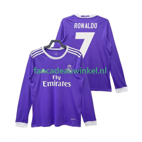 Real Madrid Wedstrijdshirt met Korting Cristiano Ronaldo 7 2016 2017 Retro Uit Heren Lange Mouw