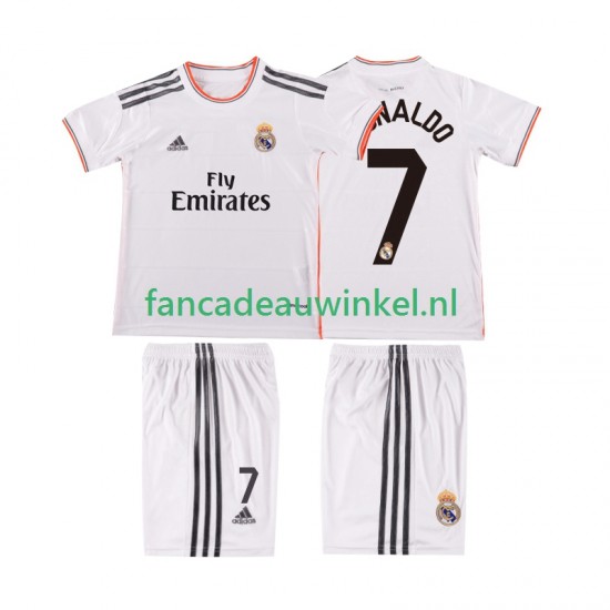 Real Madrid Wedstrijdshirt met Korting Cristiano Ronaldo 7 2013 2014 Retro Thuis Kind Korte Mouw