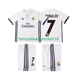 Real Madrid Wedstrijdshirt met Korting Cristiano Ronaldo 7 2016 2017 Retro Thuis Kind Korte Mouw
