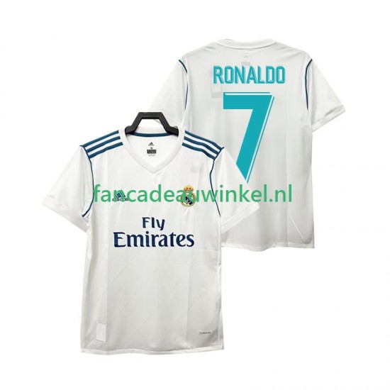 Real Madrid Wedstrijdshirt met Korting Cristiano Ronaldo 7 2017 Retro Thuis Heren Korte Mouw