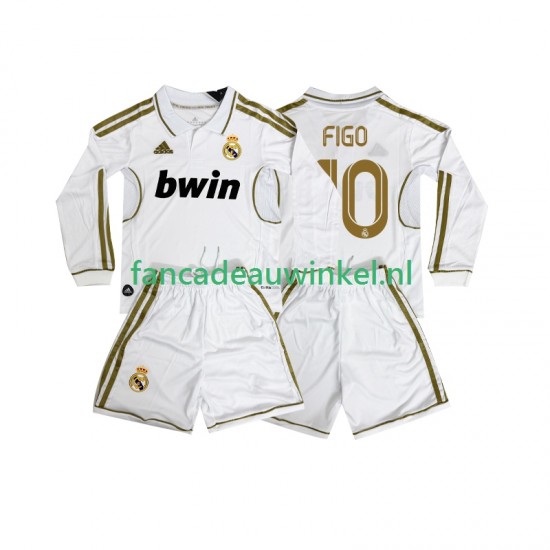 Real Madrid Wedstrijdshirt met Korting FIGO 10 2012 Retro Thuis Kind 2011 Lange Mouw