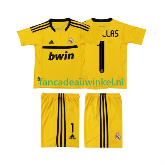 Real Madrid Wedstrijdshirt met Korting CASILLAS 1 2012 Keepersshirt Retro Thuis Kind 2011 Korte Mouw