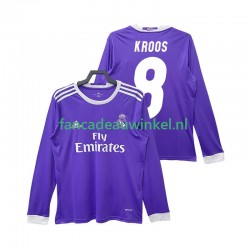 Real Madrid Wedstrijdshirt met Korting KROOS 8 2016 2017 Retro Uit Heren Lange Mouw