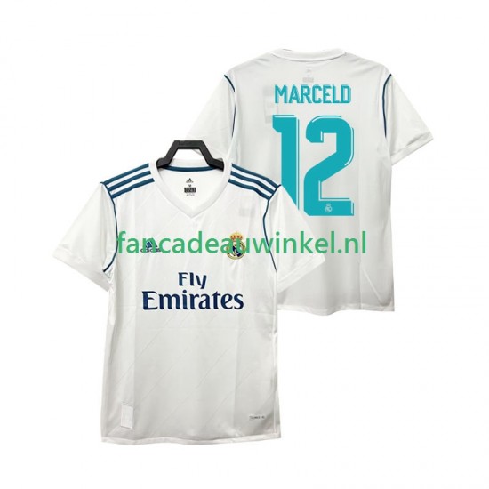 Real Madrid Wedstrijdshirt met Korting MARCELD 12 2017 2018 Retro Thuis Heren Korte Mouw