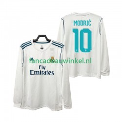 Real Madrid Wedstrijdshirt met Korting Modrić 10 2017 2018 Retro Thuis Heren Lange Mouw