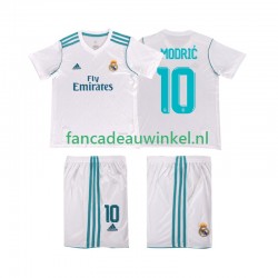 Real Madrid Wedstrijdshirt met Korting Modrić 10 2017 2018 Retro Thuis Kind Korte Mouw