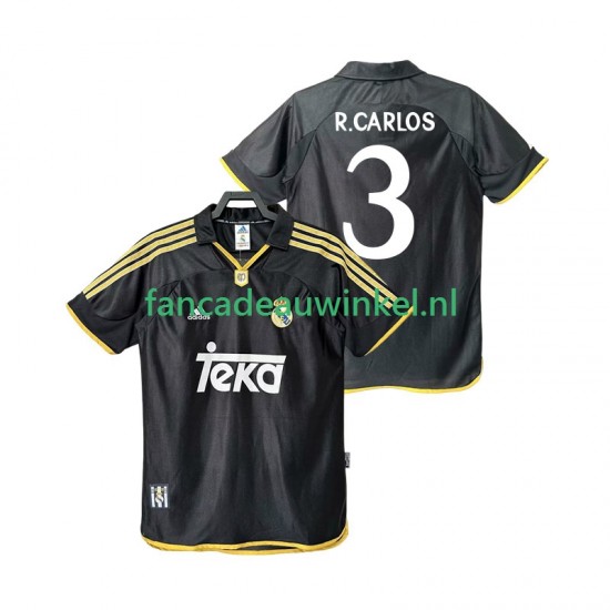 Real Madrid Wedstrijdshirt met Korting R.CARLOS 3 2001 Retro Uit Heren 1999 Korte Mouw