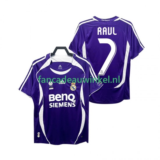 Real Madrid Wedstrijdshirt met Korting RAUL 7 2007 Retro Uit Heren 2006 Korte Mouw