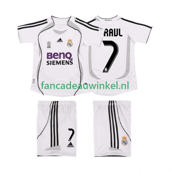 Real Madrid Wedstrijdshirt met Korting RAUL 7 2007 Retro Thuis Kind 2006 Korte Mouw