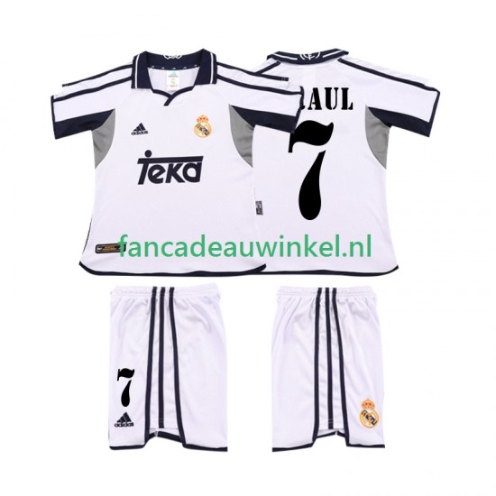 Real Madrid Wedstrijdshirt met Korting RAUL 7 2001 Retro Thuis Kind 2002 Korte Mouw