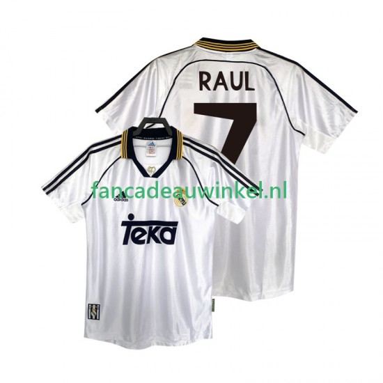 Real Madrid Wedstrijdshirt met Korting RAUL 7 2000 Retro Thuis Heren 1998 Korte Mouw