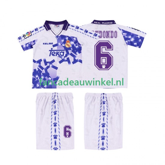 Real Madrid Wedstrijdshirt met Korting REDONDO 6 1996 1997 Retro 3rd Kind Korte Mouw