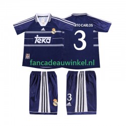 Real Madrid Wedstrijdshirt met Korting ROBERTO CARLOS 3 Retro Uit Kind 1998 1999 Korte Mouw