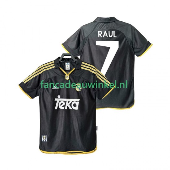 Real Madrid Wedstrijdshirt met Korting Raul 7 2001 Retro Uit Heren 1999 Korte Mouw