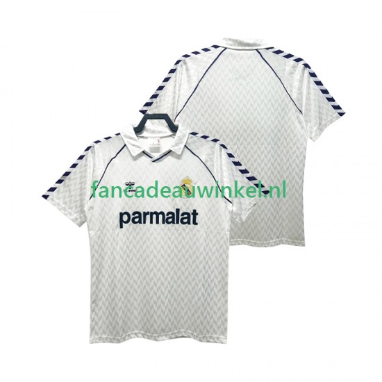 Real Madrid Wedstrijdshirt met Korting 1986 1987 Retro Thuis Heren Korte Mouw