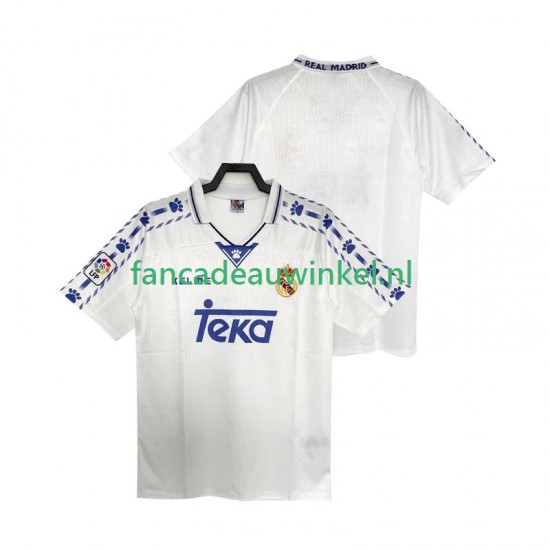 Real Madrid Wedstrijdshirt met Korting 1996 1997 Retro Thuis Heren Korte Mouw