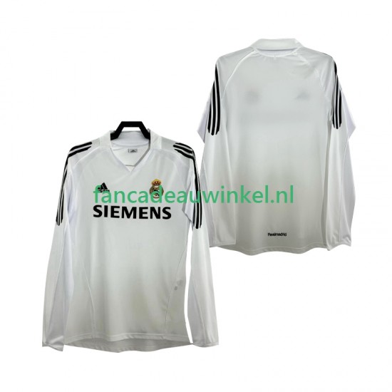 Real Madrid Wedstrijdshirt met Korting 2005 Retro Thuis Heren 2006 Lange Mouw