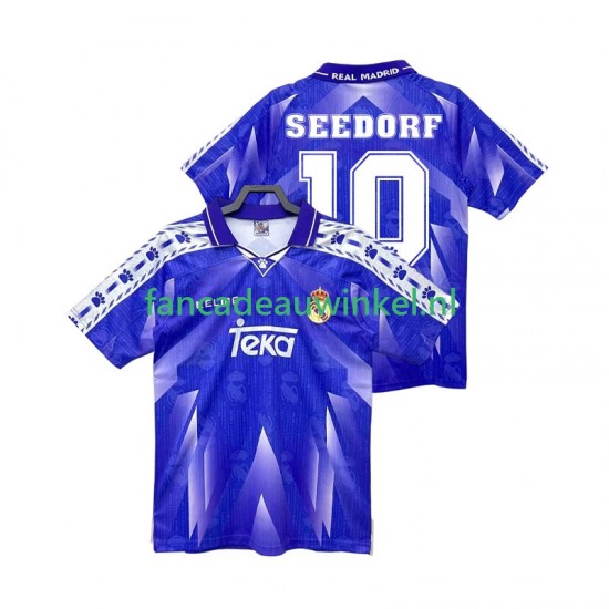 Real Madrid Wedstrijdshirt met Korting SEEDORF 10 1996 1997 Retro Uit Heren Korte Mouw