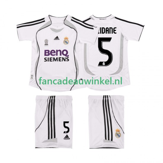 Real Madrid Wedstrijdshirt met Korting ZIDANE 5 2007 Retro Thuis Kind 2006 Korte Mouw