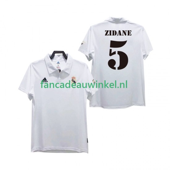 Real Madrid Wedstrijdshirt met Korting ZIDANE 5 2003 Retro Thuis Heren 2002 Korte Mouw