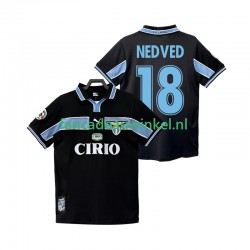 SS Lazio Wedstrijdshirt met Korting NEDVED 18 Retro Uit Heren 1998 1999 Korte Mouw