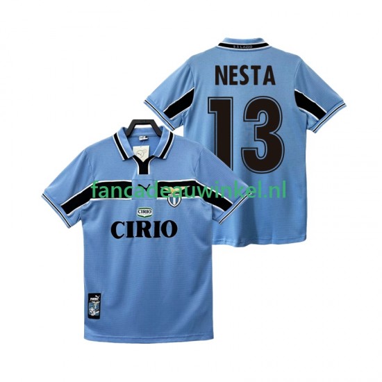 SS Lazio Wedstrijdshirt met Korting NESTA 13 Retro Thuis Heren 1998 1999 Korte Mouw