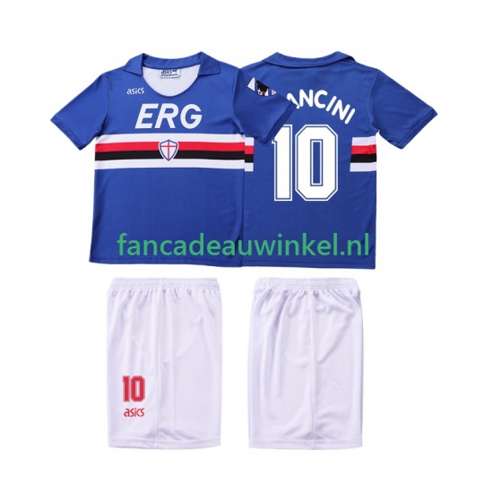 Sampdoria Wedstrijdshirt met Korting MANCINI 10 1990 1991 Retro Thuis Kind Korte Mouw