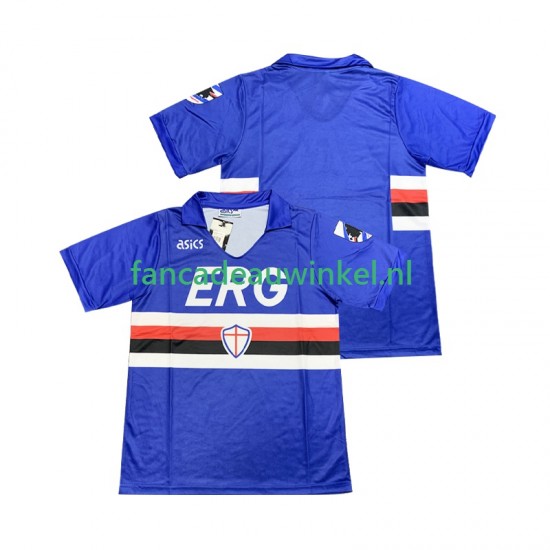 Sampdoria Wedstrijdshirt met Korting 1990 1991 Retro Thuis Heren Korte Mouw