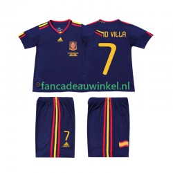 Spanje Wedstrijdshirt met Korting DAVID VILLA 7 Retro Uit Kind 2010 Korte Mouw