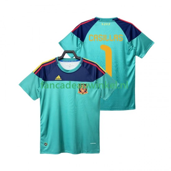 Spanje Wedstrijdshirt met Korting Casillas 1 Keepersshirt Retro Thuis Heren 2010 Korte Mouw