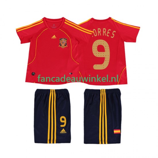 Spanje Wedstrijdshirt met Korting TORRES 9 Retro Thuis Kind 2008 Korte Mouw
