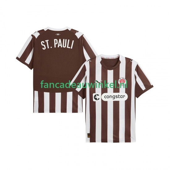 Wedstrijdshirt met Korting St. Pauli Thuis Heren 2025-26 Korte Mouw