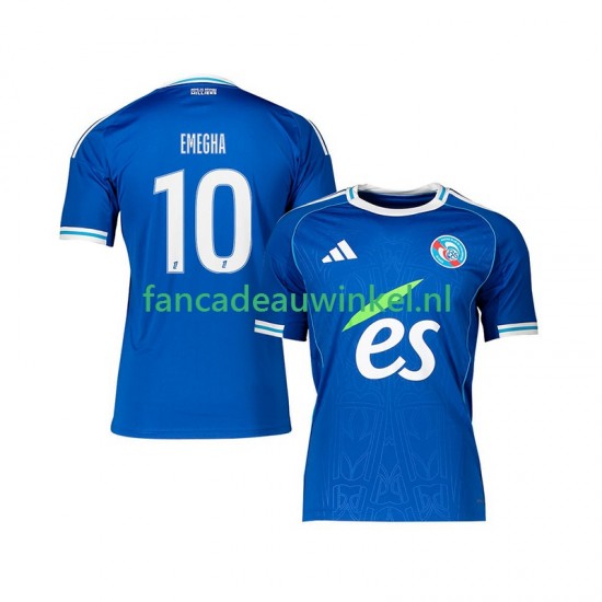Strasbourg Wedstrijdshirt met Korting Emanuel Emegha 10 Thuis Heren 2025-26 Korte Mouw