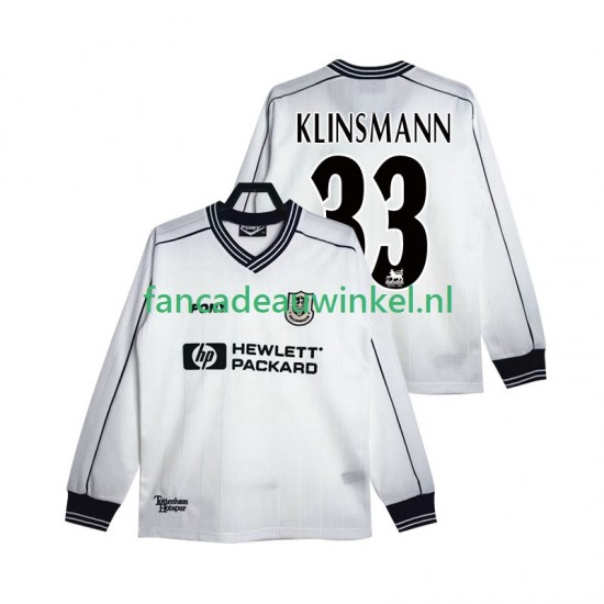 Tottenham Hotspur Wedstrijdshirt met Korting KLINSMANN 33 1997 Retro Thuis Heren 1999 Lange Mouw