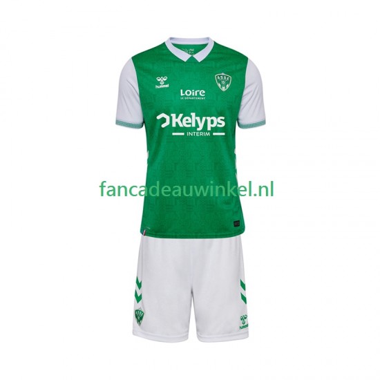 Wedstrijdshirt met Korting AS Saint-Etienne Thuis Kind 2025-26 Korte Mouw
