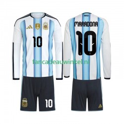 Argentinië Wedstrijdshirt met Korting Maradona 10 Thuis Kind WK 2026 Lange Mouw