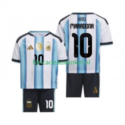 Argentinië Wedstrijdshirt met Korting Maradona 10 Thuis Kind WK 2026 Korte Mouw