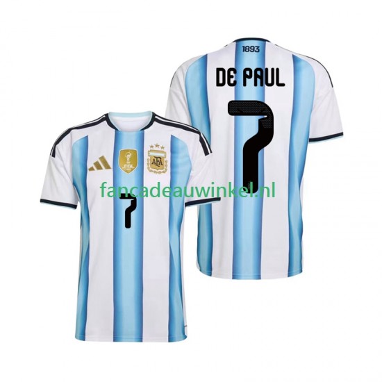 Argentinië Wedstrijdshirt met Korting Rodrigo De Paul 7 Thuis Heren WK 2026 Korte Mouw