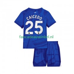 Chelsea Wedstrijdshirt met Korting Moises Caicedo 25 Thuis Kind 2025-26 Korte Mouw