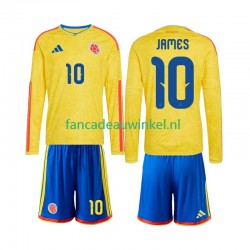 Colombia Wedstrijdshirt met Korting James Rodriguez 10 Thuis Kind WK 2026 Lange Mouw