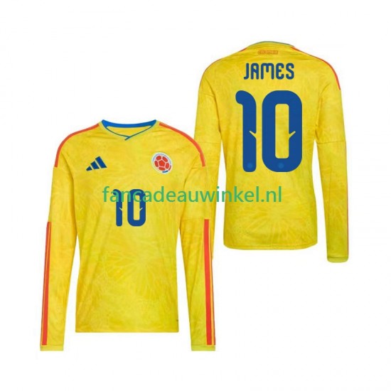 Colombia Wedstrijdshirt met Korting James Rodriguez 10 Thuis Heren WK 2026 Lange Mouw