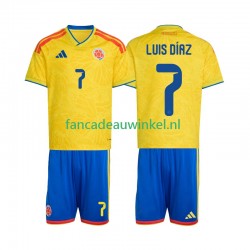 Colombia Wedstrijdshirt met Korting Luis Diaz 7 Thuis Kind WK 2026 Korte Mouw