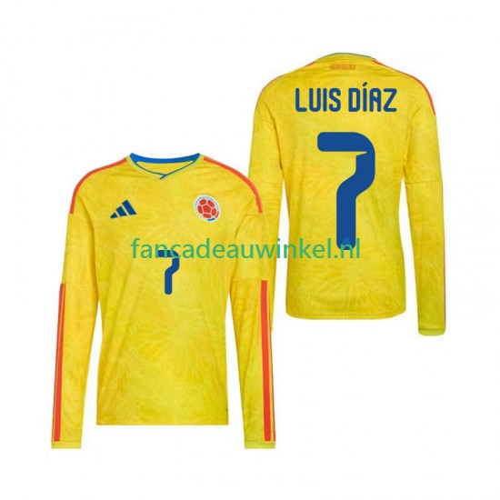 Colombia Wedstrijdshirt met Korting Luis Diaz 7 Thuis Heren WK 2026 Lange Mouw