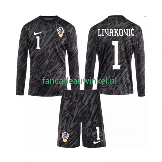 Kroatië Wedstrijdshirt met Korting DOMINIK LIVAKOVIC 1 Keepersshirt 3rd Kind 2024 Lange Mouw
