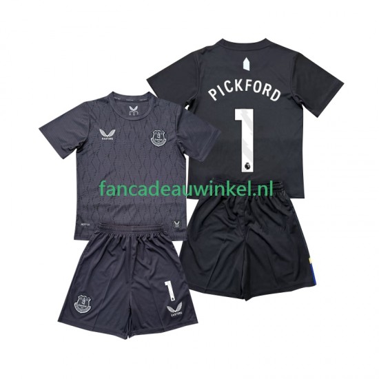 Everton Wedstrijdshirt met Korting Pickford 1 Keepersshirt Uit Kind 2025-26 Korte Mouw