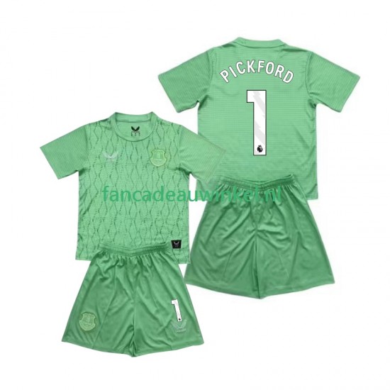 Everton Wedstrijdshirt met Korting Pickford 1 Keepersshirt Thuis Kind 2025-26 Korte Mouw