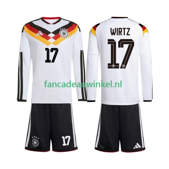 Duitsland Wedstrijdshirt met Korting Florian Wirtz 17 Thuis Kind WK 2026 Lange Mouw