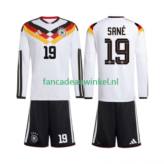 Duitsland Wedstrijdshirt met Korting Leroy Sane 19 Thuis Kind WK 2026 Lange Mouw